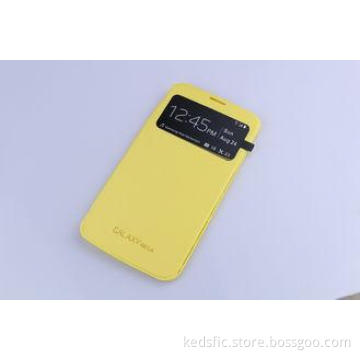 Yellow Samsung leather case for Sumsung Mega
